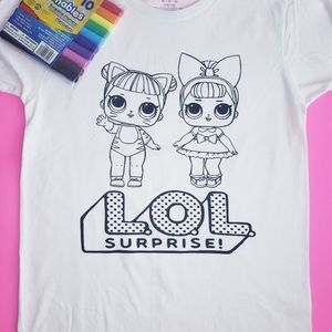 NEW Color Me LOL Surprise Coloring Tee Shirt